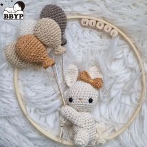 10cm Handgemachte Kaninchen Bunny Tier mit Ballon Wohnkultur Wand Hängen Spielzeug Kindergarten Decor Wohnzimmer Kinder Mädchen Schlafzimmer dezember