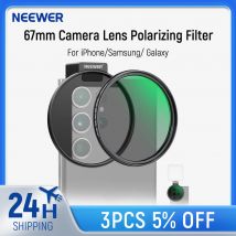 NEEWER Filtro CPL per telefono, filtro polarizzante per obiettivo fotocamera da 67 mm con clip per telefono con slitta fredda in metallo compatibile con iPhone 15 Pro