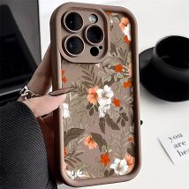 Blume Telefon Fall Für iPhone 11 13 12 15 14 Pro Max Fall iPhone XS XR X 7 8 15 Plus SE 2020 stoßfest Stoßstange Soft Cover Fundas