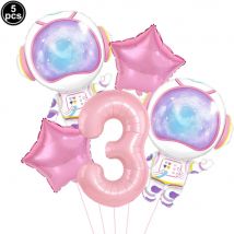 Pink Astronaut Foil Balloons Astronaut Space Party Decor for Girls Space Travel Theme Birthday Party Decoration Balloon
