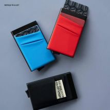 RFID Blocking Kreditkarten inhaber Aluminium Brieftaschen Männer schlanke minimalist ische Brieftasche Pop-up-Karten inhaber Herren Metall gehäuse Geld tasche Geldbörse