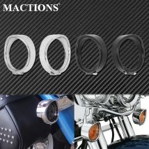 Motorrad Visier Stil Blinker Trim Ring Mit Gummi Ringe Schwarz/Chrom Für Harley Touring Electra Glide Road King softail