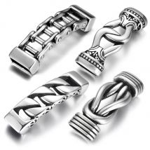 Conector Punk vikingo de acero inoxidable, agujero cruzado de 12x6mm para dijes DIY, accesorios para pulseras, suministros de piezas para fabricación de joyas
