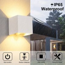 Lampade da parete a LED da 12 W con sensore di movimento per interni/esterni Confezione da 2 luci da esterno con sensore di movimento LED bianco caldo da 3000 K per esterni