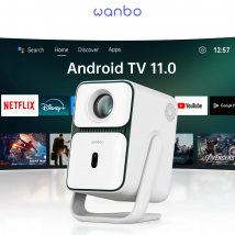 Proiettore Wanbo T2 Ultra 1080P Supporto 4K Andorid TV11.0 Proyector 500Ansi Home Beam Proiettore intelligente 120 °   Girevole protettiva