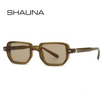 SHAUNA Ins Beliebte Mode Rechteck Sonnenbrille Frauen Shades UV400 Retro Gradienten Männer Platz Trend Nieten Sonnenbrille