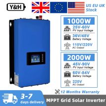Y&H 1KW 2KW MPPT Solar Grid Tie Inverter AC110V/220V per pannello solare/batteria su inverter di rete con supporto sensore limitatore WiFi