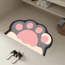 VIKAMA Adorable Cartoon Cat Paw Diatomite Bathroom Floor Mats Absorbent Non Slip Bathroom Foot Mats Cute Ins Style Home Decor