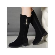 2025New Women's Boots Fashion Suede Mid-calf Boot Plush Warm Snow Boots for Women High Top Cotton Boots Winter Boot Botas Mujer