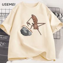 Koszulka Marcus The Worm dla mężczyzn i kobiet, odzież Y2k, wzór z nadrukiem, bawełniana koszulka z krótkim rękawem i okrągłym dekoltem, streetwear, odzież Y2k