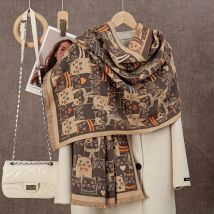 Katze Tier Gedruckt Pashmina Schals Schal Für Frau Winter Warme Wraps Dicke Imitieren Kaschmir Mode Große Größe Schals