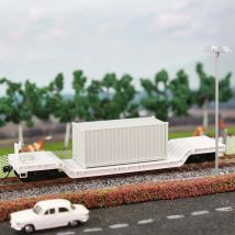 HO Scale Center-Depressed Flatcar unmontierter Rohling mit Versandbehälter Cargo C8770JJ