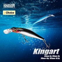 Kingdom Affondamento Minnow Esche da pesca in acqua salata Crankbait Esche dure Buona azione Wobblers Esca artificiale per trota per spigola