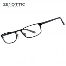 Zenottic kleine rechteckige optische Brille Rahmen Unisex Business-Stil Brillen nicht verschreibung pflicht ige ultraleichte Metall brillen