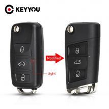 KEYYOU For Volkswagen VW Polo Passat B5 Golf MK5 Beetle Modified Flip Remote Key Shell Fob 3 Buttons Replacement Car Key Cover