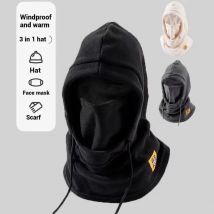 Czapka zimowa z maską i ocieplaczem na szyję 3w1, wiatroodporna kominiarka dla mężczyzn i kobiet, ochrona przed zimnem podczas jazdy na rowerze.