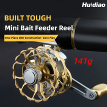 HUIDIAO Ultraleichte Ganzmetall-Floßrolle mit einteiligem CNC-Körper 6+1BB Eisfischerrolle Auto Bait Feeder 3,6:1 für das Winterangeln
