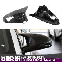 2x Osłona lusterka wstecznego z prawdziwego włókna węglowego do BMW M2 E87 18-21, M3 F80 M4 F82 14-20 z kierownicą po lewej stronie