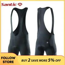 Santic-pantalones cortos con pechera para ciclismo para hombre, medias deportivas 4D acolchadas, transpirables y reflectantes, Sunmer, para bicicleta de montaña y carretera