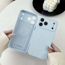 Original Silicone Protective For Magsafe Soft Case For Apple iPhone 17 Air 16 15 14 Plus 13 Pro Max Magnetic Phone Cover