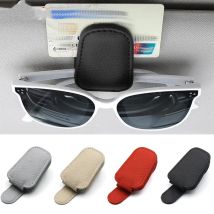 Auto Sonnenbrille Halter Sonnenblende Sonnenbrille Clip Rindsleder Gläser Fall Montieren Auto Styling Ticket Karte Clip Innen Zubehör