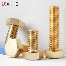 1-30 pz Viti Esagonali In Ottone M3 M4 M5 M6 M8 M10 M12 Lunghezza 6mm-100mm Filettatura Metrica Esagonale Esterna Bulloni di Rame Esterni