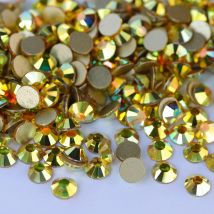 PUBRILEX Kristallglas SS3-SS30 Sunshine Golden Non Hot Fix Strass Flatback Glas Kristall Glitzer Strass für Nagelkleidung