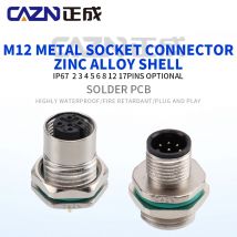 Heiße verkäufe M12 PCB Typ Zink-legierung Montieren Buchse Männlich Weiblich 2 3 4 5 6 8 12 17Pins A B D Code Wasserdicht IP67 Weiblich Männlich Buchse