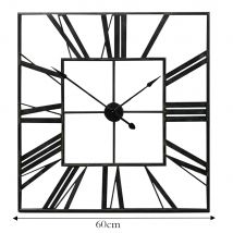 【Lifeideas】Modern 3D Large Wall Clock Roman Numeral Retro Square Decor Silent Clock Nordic