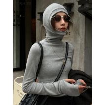 T-Shirts Frauen solide Kapuze in einfachen All-Match schlanke Mode europäischen Stil Damen lässig Frühling gemütliche Kreativität Tops täglich