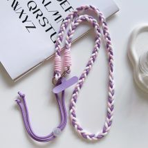 Pure Hand-Woven Mobile Phone Lanyard, Adjustable Crossbody Long Rope, Neck Lanyard, Anti-Loss Hanging Piece And Pendant