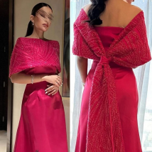 Mode Bateall A-Linie umarmt Pailletten gestohlen Taft Anlass Abendkleid Vestidos Baratos con Envíos gratis