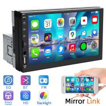 Hippcron 7“ Autoradio 1 Din Multimedia MP5-Player HD Touchscreen FM ISO Aux-Eingang Bluetooth Mirror Link Universal Auto Radio