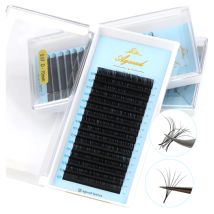 AGUUD 16 Reihen Wimpernverlängerung, individuell, 5–25 mm, künstlicher Nerz, russisches Volumen, Make-up-Wimpern, schwarze Kaschmir-Wimpern zur Verlängerung