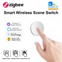 Nuovo pulsante ZigBee Interruttore di scena Collegamento intelligente Il pulsante a parete wireless intelligente funziona con Zigbee2MQTT Ewelink Alexa Alice