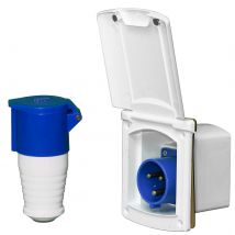 Kit spina di ingresso per camper da 32 A e scatola di presa per camper, ingresso di alimentazione Shore con spina per camper da 32 A con copertura protettiva per connettore Presa per camper per