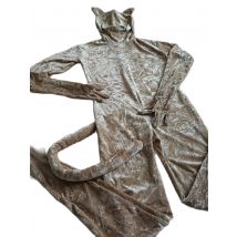 Halloween Tier Cosplay Kostüm Haut zerkn ittert Samt Strumpfhose Overall mit Ohren und Schwanz voller Body Zentai Anzüge Kostüm