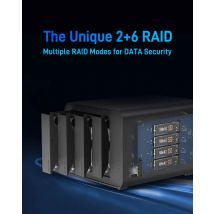 TERRAMASTER D8 Hybrid 8-Bay Hybrid RAlD Enclosure USB 3.2 Gen 2 10Gbps Type C Storage supporta RAID 0/1/Single/JBOD(Diskless)