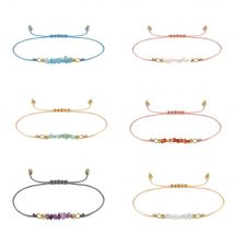ORSA JEWELS Natural Gemstones Bracelet for Women 925 Sterling Silver Dainty Irregular Healing Crystal Bracelet Jewelry GMB53