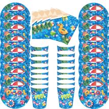 Sommer Pool Party Einweg geschirr Teller Tassen Servietten tropische Hawaii Party liefert Hochzeit Geburtstags feier Dekorationen