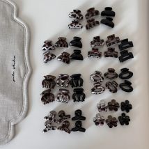 6-teiliges kleines Haarklammer-Set mit Leopardenmuster, Blumen-Kreuz-Schleifen-Design, Haargriff für Frauen und Mädchen, rutschfeste Klemme für feines Haar, Pony