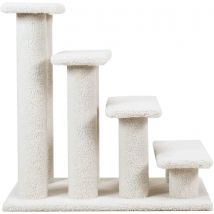 4-stöckige Katzen-und Hunde treppe mit Kratz baum und Aktivität zentrum zum Klettern von Haustieren, 60,5x41x60,5 cm, beige