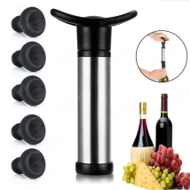 Tappo per vino con pompa a vuoto Accessori per bar Aeratore con blocco dell'aria Tappo per bottiglia in gomma nera Mantieni la sigillatura del salvaspazio del vino fresco