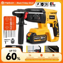 MELLWIN 3 in 1 Martello elettrico senza spazzole Martello a percussione multifunzione per acciaio, cemento, legno, per Makita 18V Batteria Pin