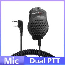 Baofeng Microfono UV-82 Doppio PTT Altoparlante Spalla Mic Tangent Auricolare Per DM-1701 UVK5 UVK6 UV17 Pro UV5RH UV-18i Walkie Talkie