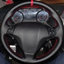 Coprivolante per auto intrecciato in pelle artificiale nera per Fiat Punto Bravo Linea Qubo Doblo Grande Punto Accessori auto