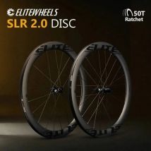 Juego de ruedas de carbono para bicicleta de carreras ELITEWHEELS SLR-DISC 2.0 ultraligeras de 1574 g, con radios Pillar 1423, sistema de trinquete 50T y freno de disco.