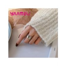 Punk Wide Band Finger Ring for Man Woman Luxury 925 Sterling Silver Simple Opening Resizable Bague Statement Chunky Jewelry