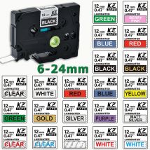 6-24mm Kompatybilna taśma laminowana TZe-231 TZe121 TZ335 241 251 345 do etykiet PT-H110 PT-210D PT-E550W PT-710BT