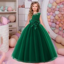Elegante Kinder Weihnachts feier Kleider für Mädchen Kinder Kostüme Spitze Blumen mädchen Brautjungfer Kleid Teen Hochzeits abend Vestidos